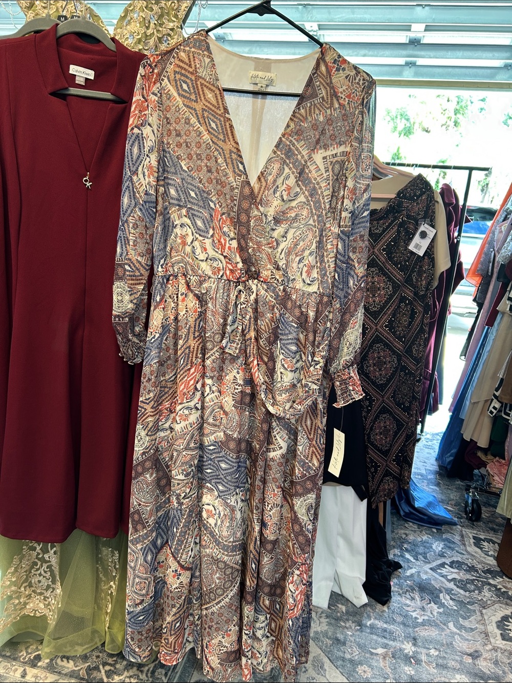 Habitat Multicolor Paisley V-Neck Maxi Dress